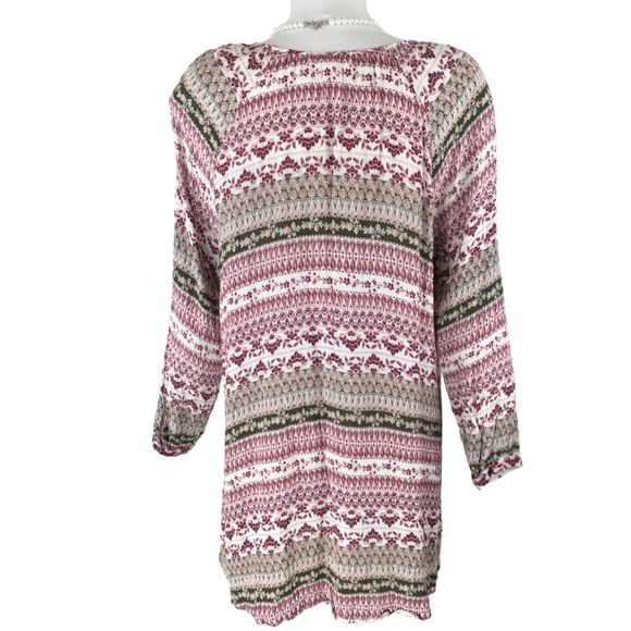 Cloud Chaser Button Up Burgundy Green Long Sleeve Pheasant Top size 1X - Picture 12 of 16